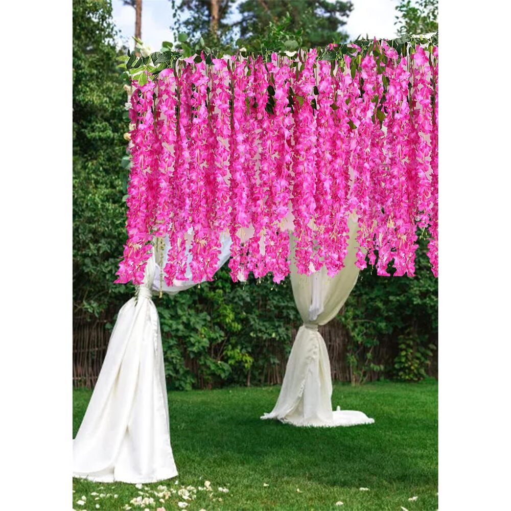9298 24pcs Wisteria Hanging Flowers,3.6 FT Wisteria,Artificial Wisteria - Picture 2 of 7